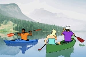 Sollen Sie lieber ein Kajak oder einen Kanadier kaufen? Die beiden Kanuarten unterscheiden sich u. a. durch das verwendete Paddel.