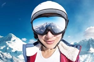 Skibrille mit Sehstärke: Ein Seh-Test bestimmt zuvor die Sehstärke.